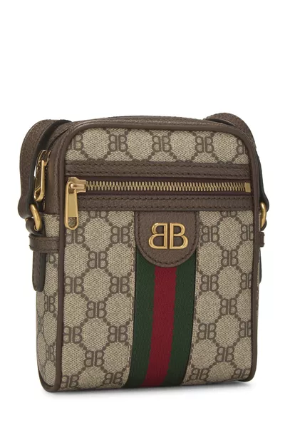 Balenciaga x Gucci Original GG Supreme Canvas Hacker Vertical Camera Bag Mini, , large