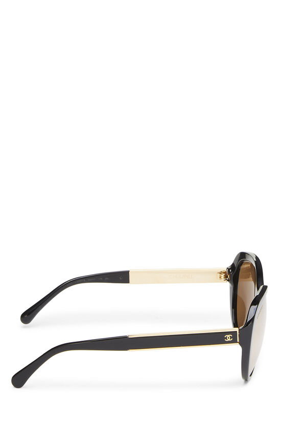 Gold & Black Acetate 'CC' Sunglasses, , large image number 3