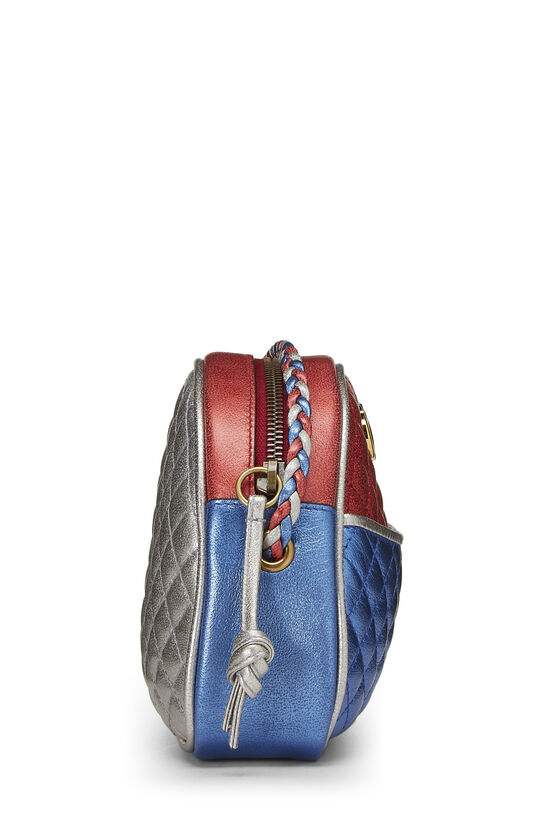 Red & Blue Quilted Leather Trapuntata Crossbody Bag Mini, , large image number 3