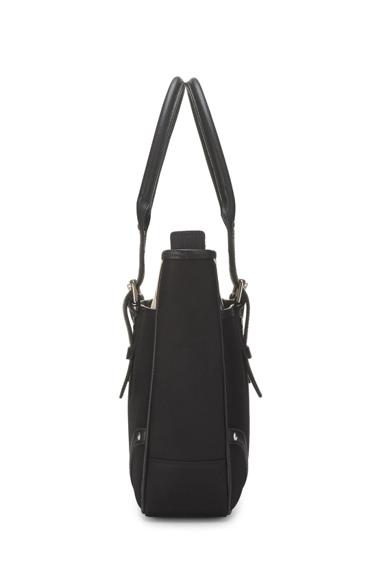 Black Nylon Check Zip Tote Medium, , large image number 2