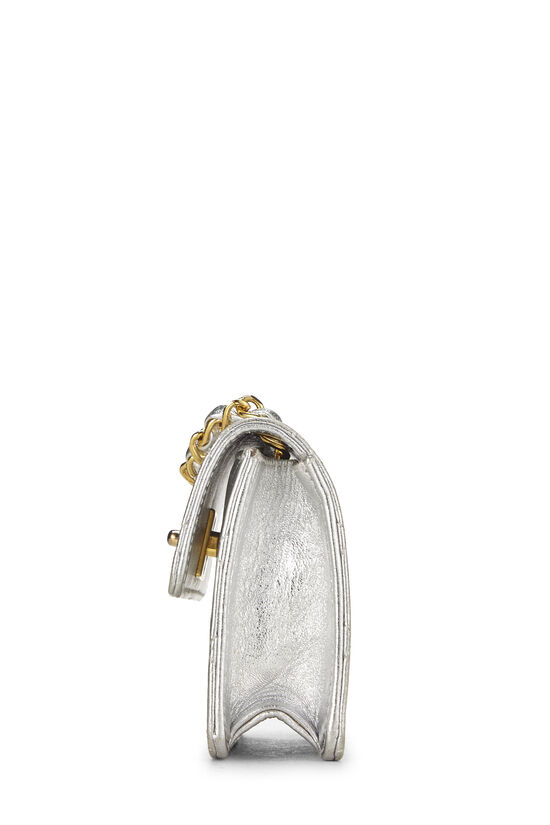 Chanel Metallic Silver Lambskin Half Flap Micro Q6B0271IV8002 | WGACA