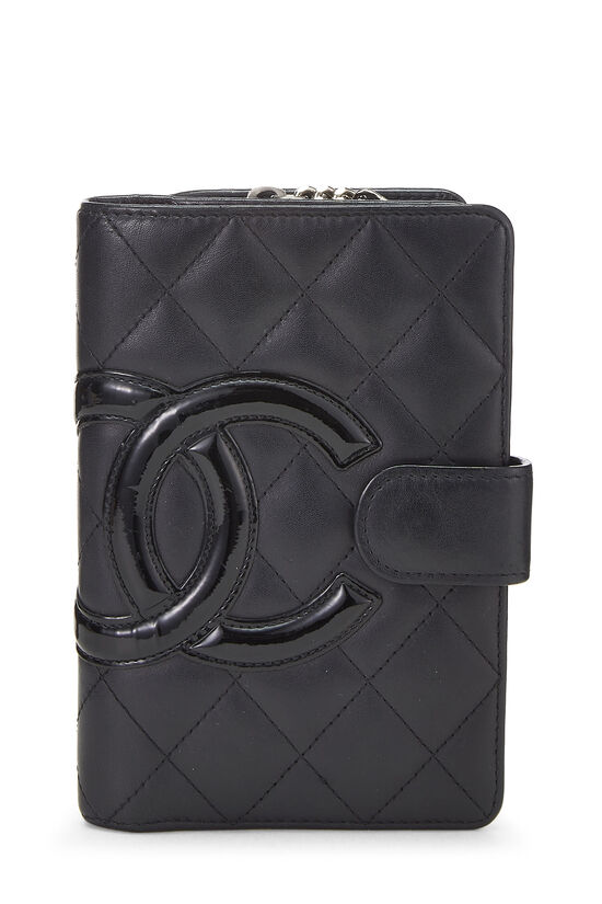 Black Quilted Calfskin Cambon Ligne French Wallet, , large image number 1