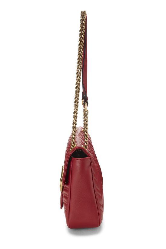 Red Leather GG Marmont Shoulder Bag, , large image number 2