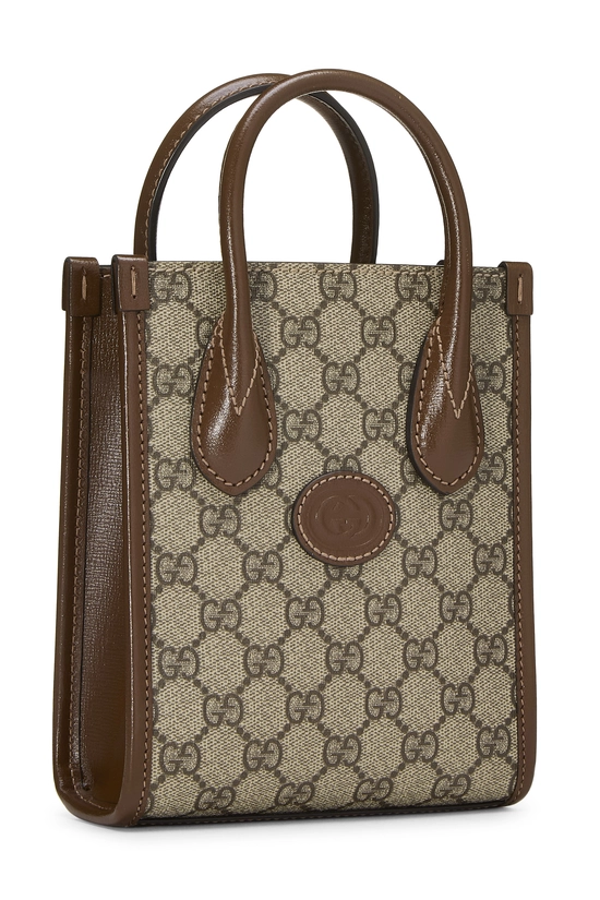 Brown GG Supreme Canvas Interlocking G Tote Mini, , large image number 1