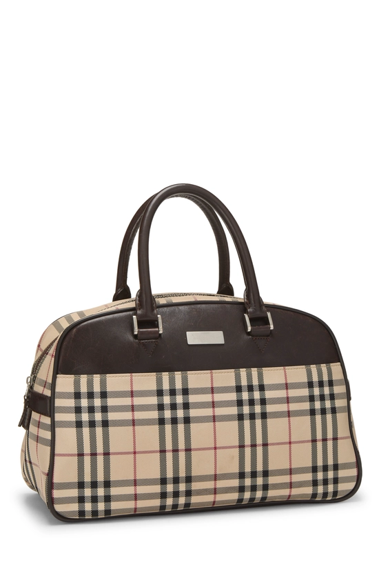 Brown House Check Jacquard Bowler Handbag Medium, , large image number 1