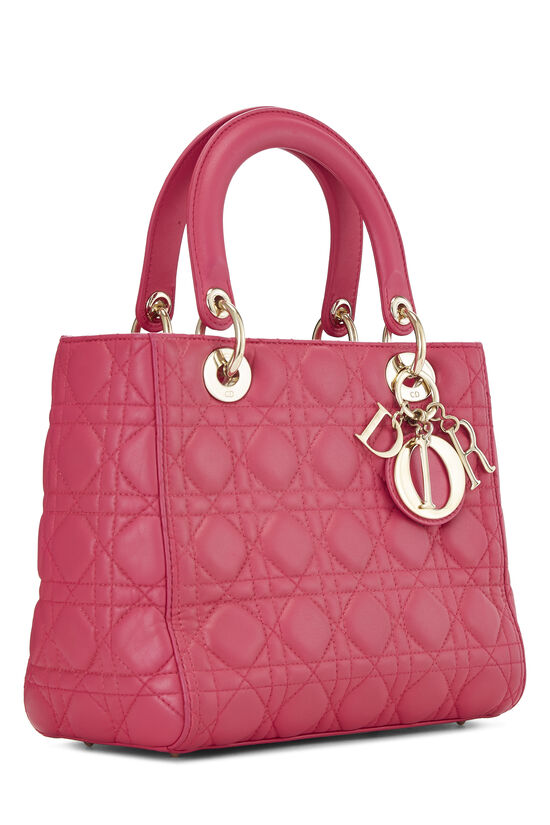 Pink Cannage Quilted Lambskin Lady Dior Medium, , large image number 3