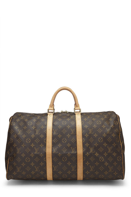 Louis+Vuitton+Keepall+Duffle+60+Brown+Canvas for sale online