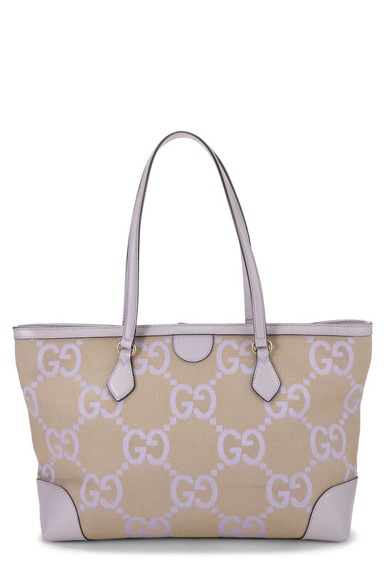 Purple Ophidia Jumbo GG Canvas Tote, , large image number 3
