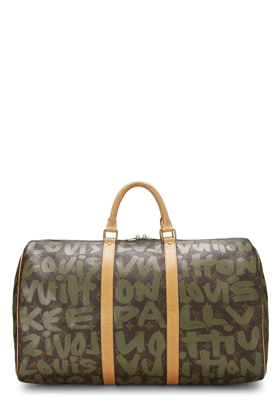 Stephen Sprouse x Louis Vuitton Green Monogram Graffiti Keepall 50, , large image number 0