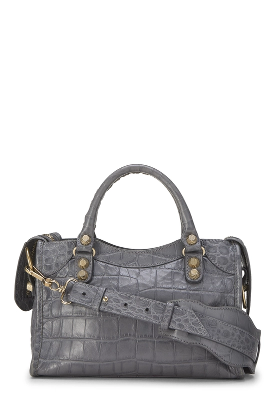 Grey Embossed Leather Classic City Mini, , large image number 3