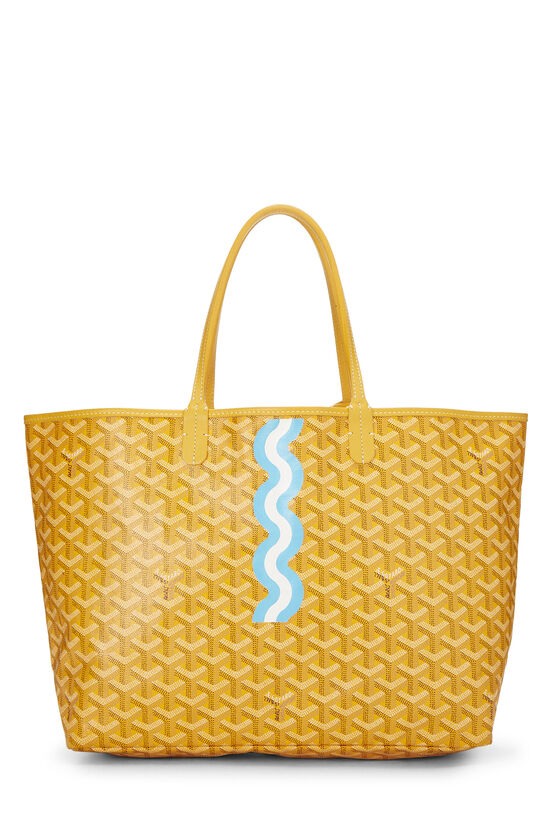 Yellow Personalized Hand-Painted Goyardine Canvas Saint-Louis PM 