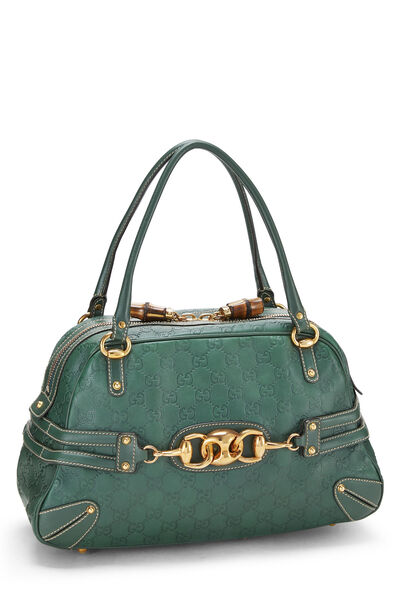 Green Guccissima GG Leather Boston Hobo Bag Large, , large