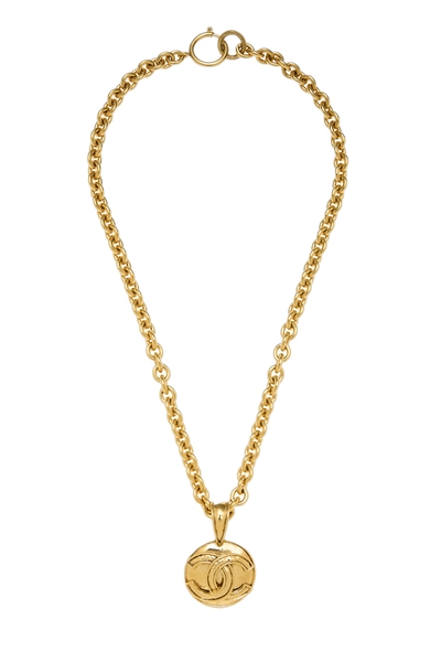 Gold 'CC' Round Necklace