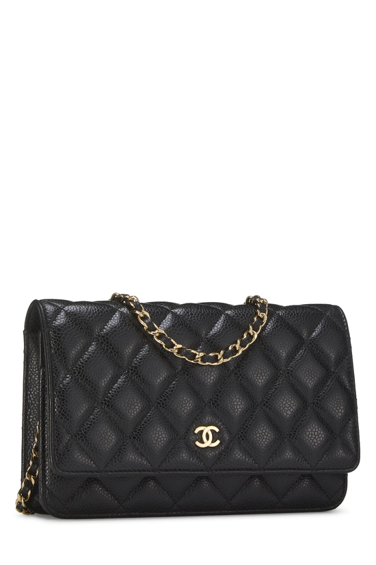 Black Caviar Classic Quilted Wallet On Chain (WOC), , large image number 1