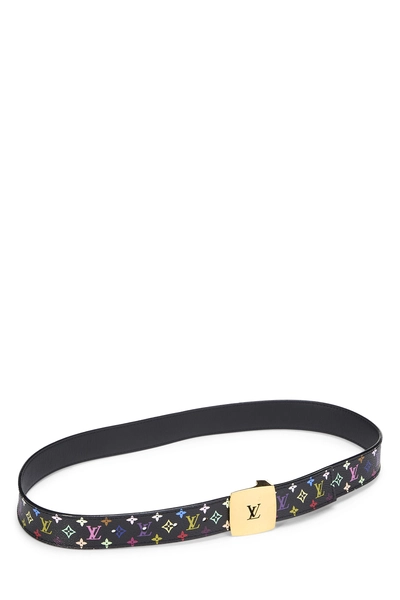 Takashi Murakami X Louis Vuitton Black Monogram Multicolore Ceinture 80	, , large