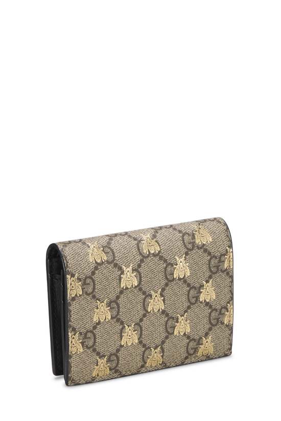 Black GG Supreme Canvas Bee Card Case, , large image number 1