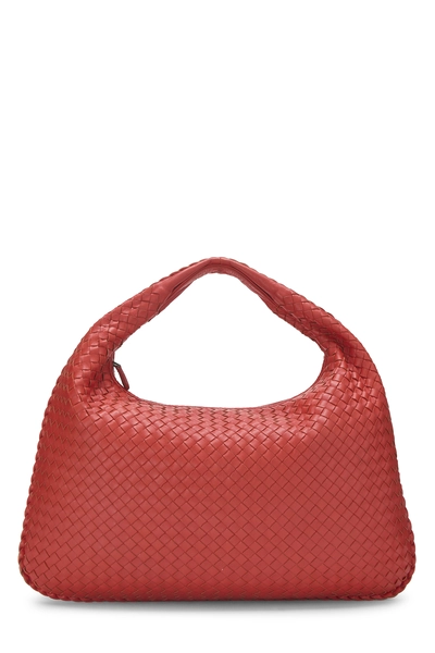 Red Intrecciato Veneta Hobo Medium