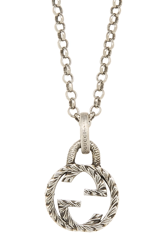 Silver Interlocking GG Necklace Small, , large image number 1
