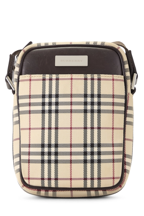 Brown Nylon House Check Vertical Camera Bag Mini, , large image number 0