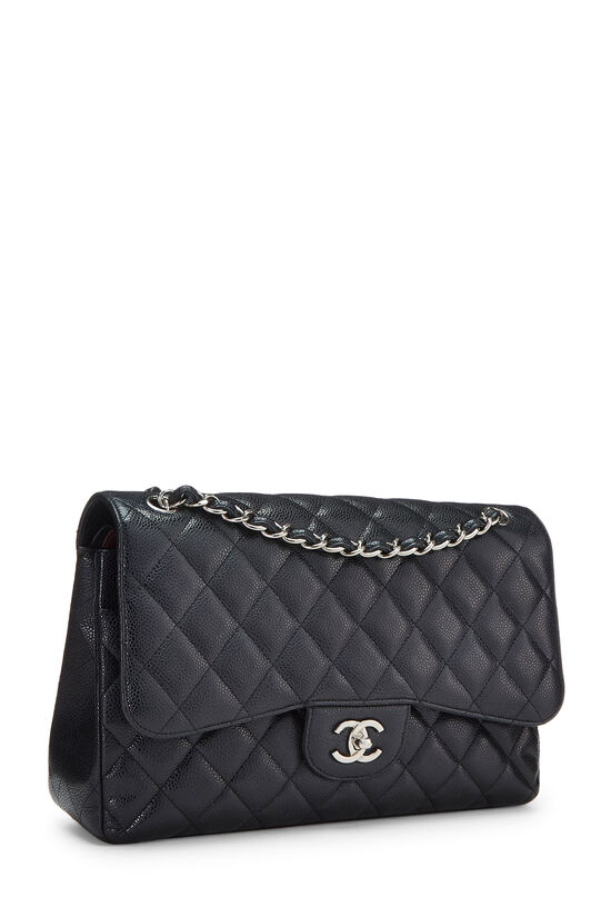 Black Quilted Caviar Classic Double Flap Jumbo, , large image number 2