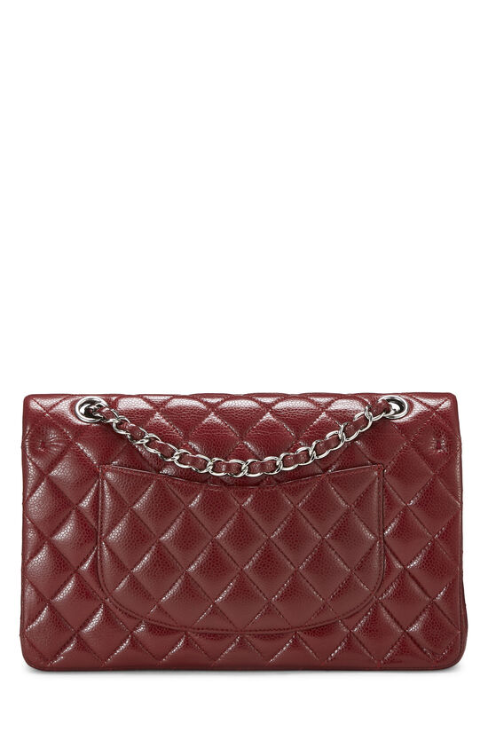 Burgundy Quilted Caviar Classic Double Flap Medium, , large image number 4