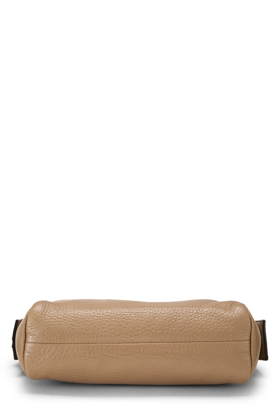 Beige Grained Leather Soho Cosmetic Pouch, , large image number 4
