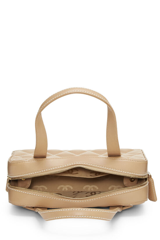 Beige Leather Wild Stitch Boston Bag Small , , large image number 7