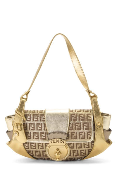 Fendi Gold Zucchino Lurex Compilation Clutch
