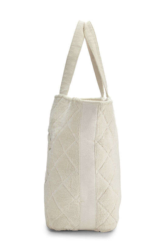 Cream Terry 'CC' Beach Tote XL, , large image number 2