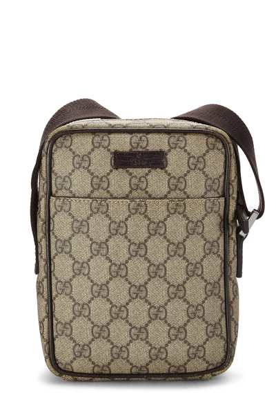 Gucci Brown GG Supreme Canvas Vertical Messenger