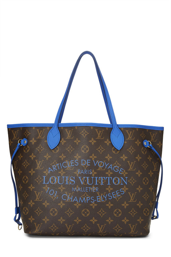 Louis Vuitton Blue Monogram Canvas Ikat Flower Neverfull MM 
