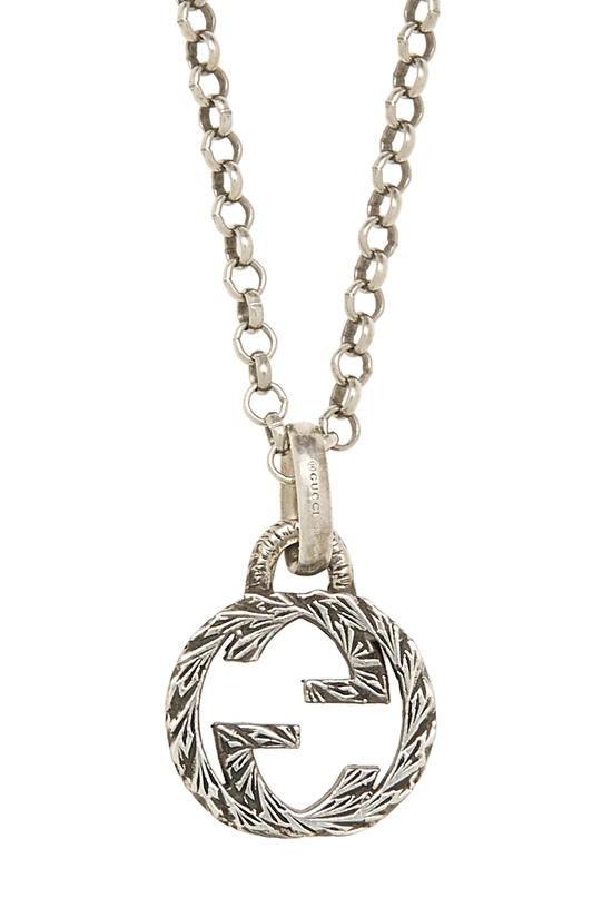 Silver Interlocking GG Necklace Small, , large image number 1