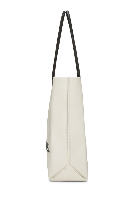 White Leather Essential Rue Cambon Shopping Tote Small, , large image number 2