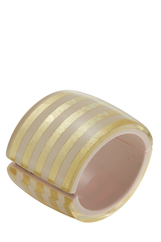 Pink & Gold Acrylic 'CC' Cuff, , large image number 1