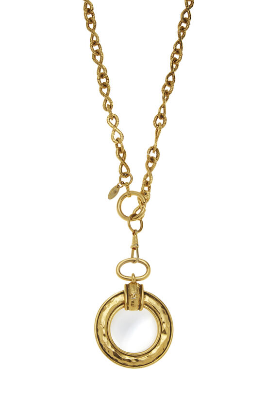 Gold 'CC' Loupe Necklace, , large image number 1