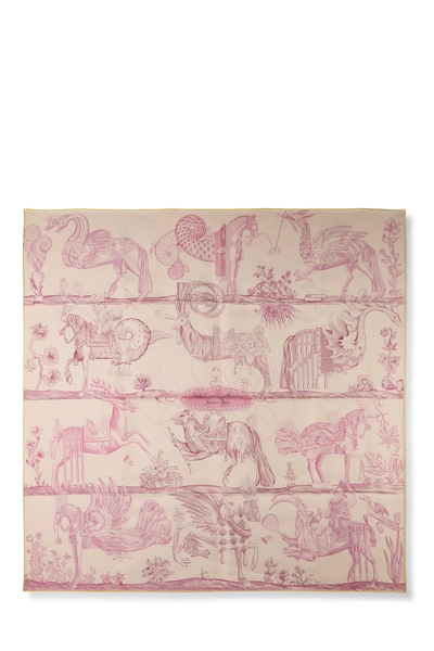 Multicolor 'Della Cavalleria Favolosa' Silk Scarf 90, , large