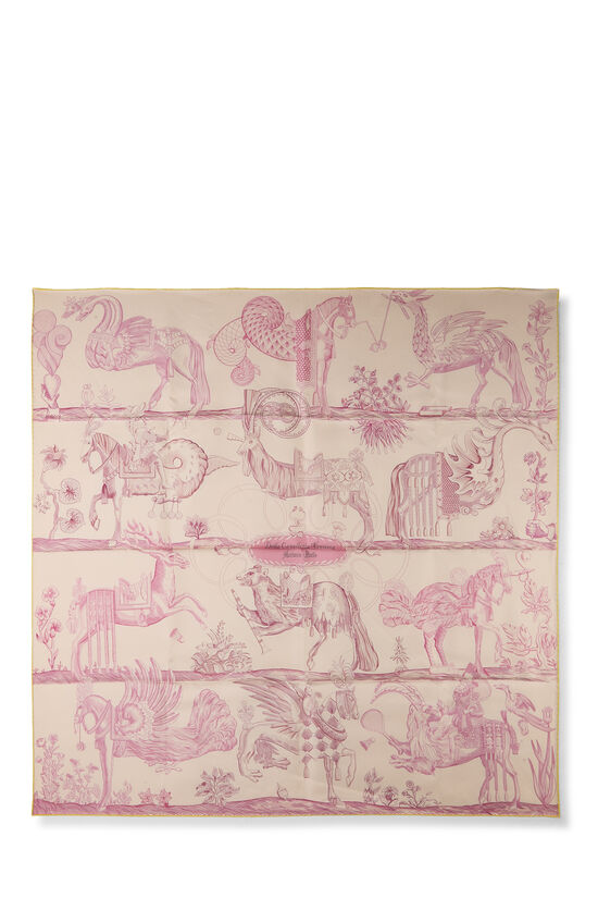 Multicolor 'Della Cavalleria Favolosa' Silk Scarf 90, , large image number 1