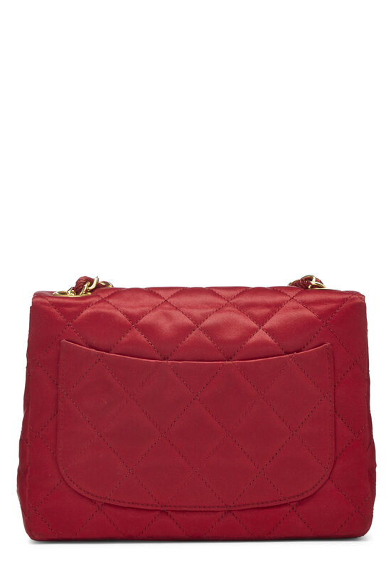 Red Quilted Satin Half Flap Mini, , large image number 3