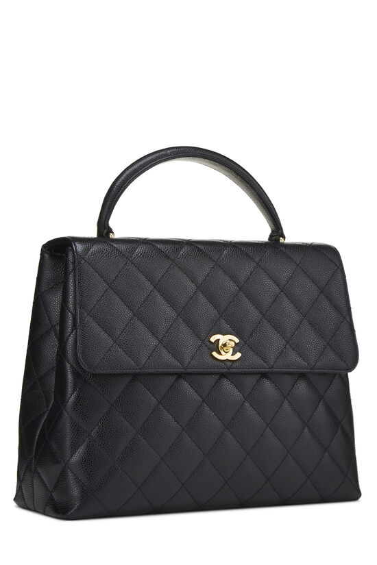Black Quilted Caviar Kelly Jumbo, , large image number 1