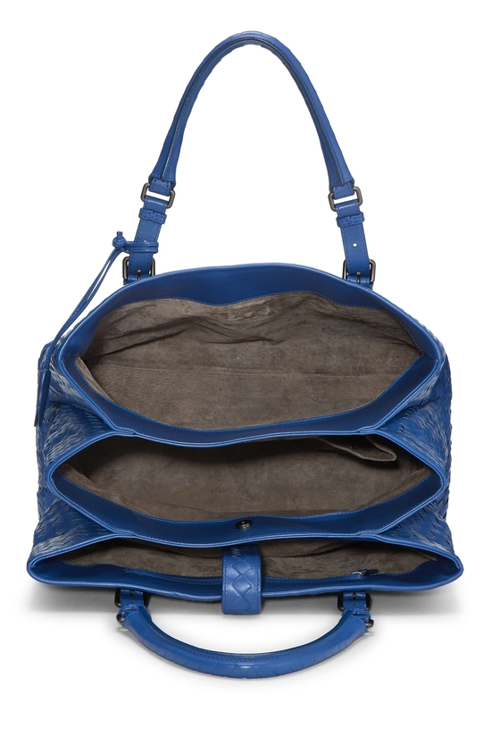 Blue Intrecciato Roma Tote Medium, , large image number 5