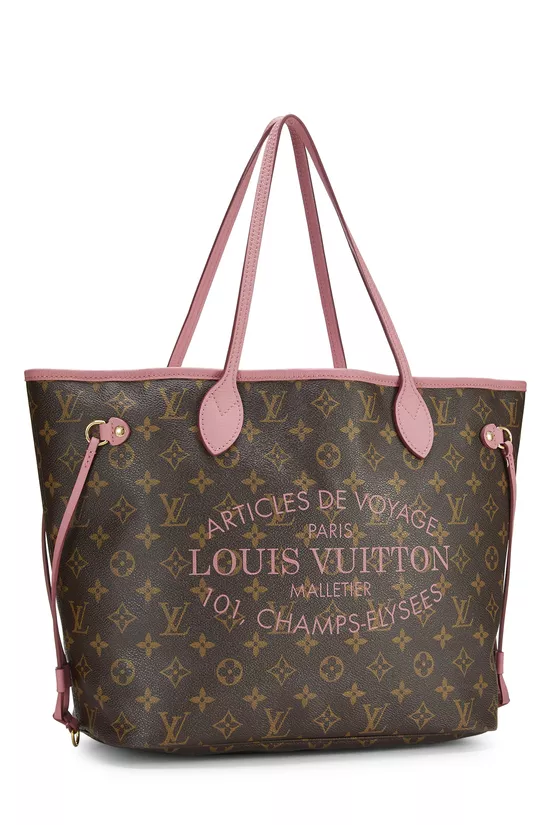 Pink Monogram Canvas Ikat Flower Neverfull MM, , large image number 1