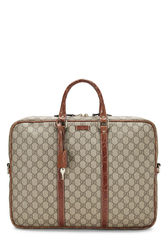 Brown GG Supreme Canvas Briefcase, , large image number 0