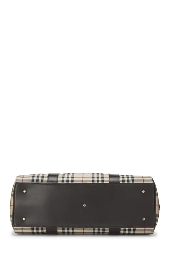 Brown House Check Nylon Weekender, , large image number 4