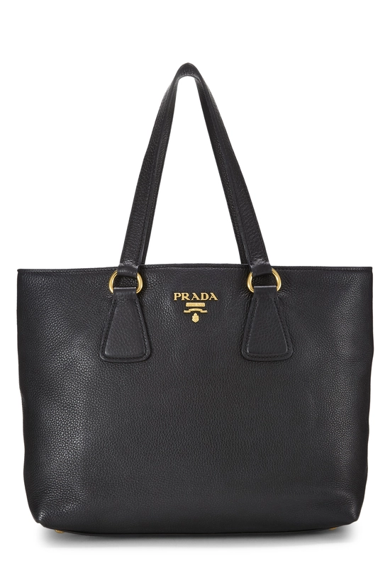 Black Vitello Daino Tote, , large image number 0