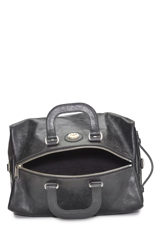 Black Leather Soft Backpack, , large image number 4