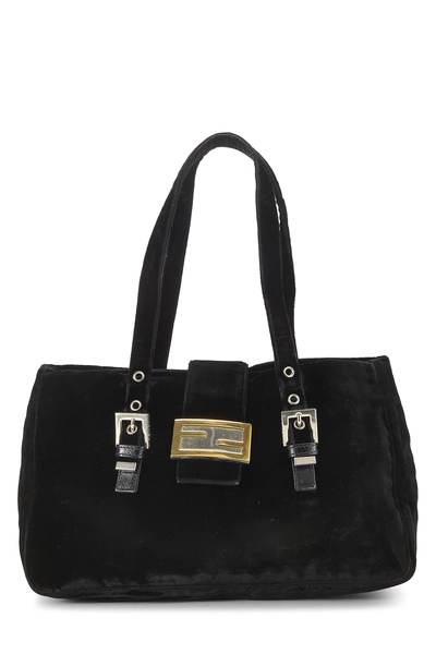 Black Velour Shoulder Bag