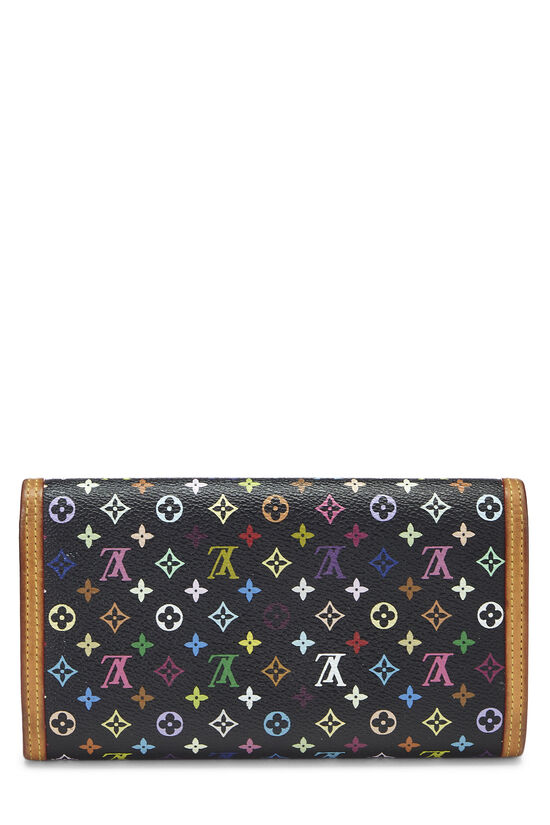 Takashi Murakami x Louis Vuitton Black Monogram Multicolore International  Wallet QJA0A1NCKB026