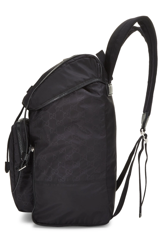 Black GG Nylon Backpack, , large image number 2