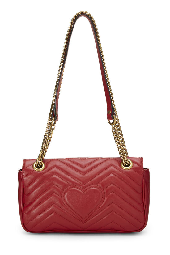 Red Leather GG Marmont Shoulder Bag Small, , large image number 3