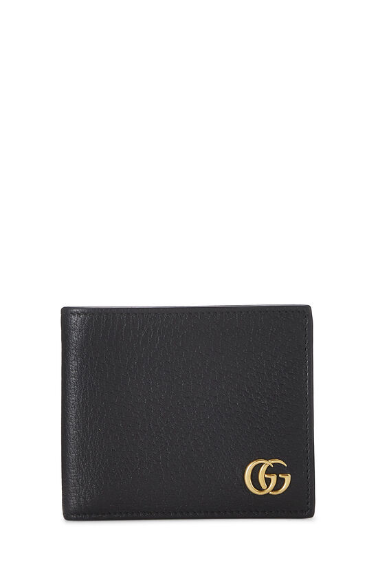 Black Leather GG Marmont Compact Wallet, , large image number 0